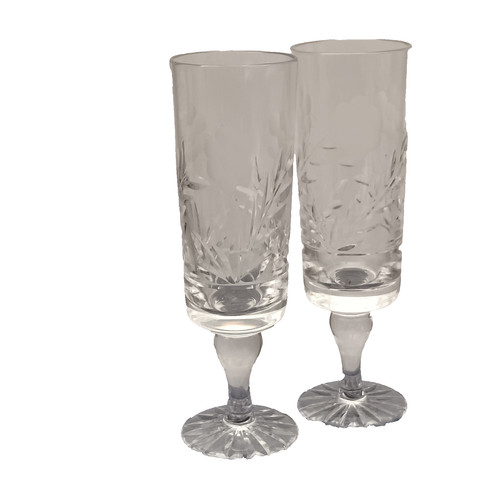 Vintage etched crystal - etched,