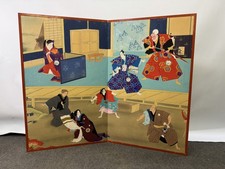 Y9256 BYOUBU Folding screen hand-painted Ukiyoe Japan antique interior decor