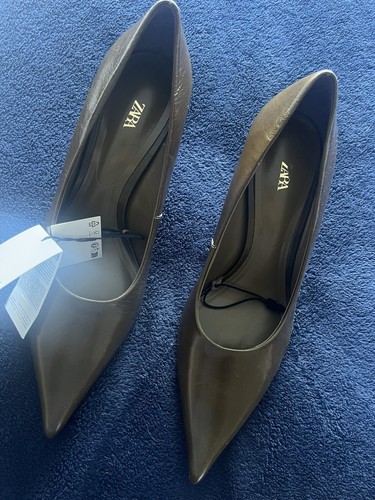 Zara size leather high heel - leather,