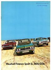 Vauxhall Firenza 1972-1973 UK Market Sales Brochure 1256 DL 1800 2300 Sport SL