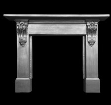 LARGE RESTORED VICTORIAN CAST IRON FIREPLACE FIRE WOODBURNER STOVE SURROUND