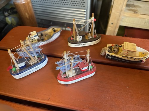Vintage fishing boat ornament - vintage,