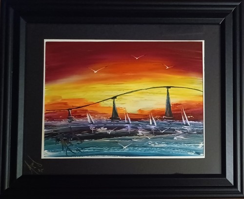 Sailboats and bridge - bridge, original