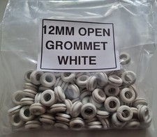 Lot of 100 12 mm white PVC Soft Rubber Grommets Gasket Open Wiring Plugs