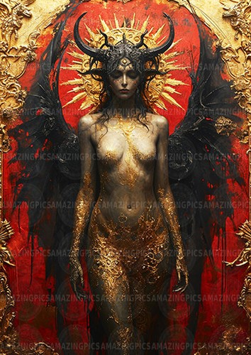 Lilith art print dark goddess - print,