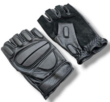 Leather fingerless padded - fingerless,
