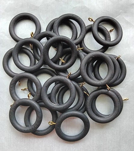 Black wooden curtain - wooden, rings