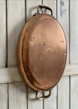 Vintage copper tin lined - vintage, oval