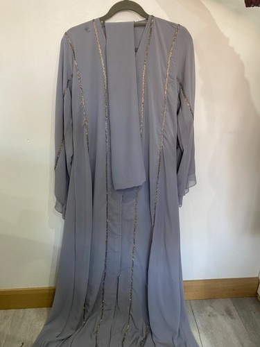 Diamond laced abaya with scarf