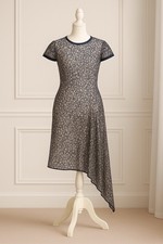 Women's Milly Black & Nude Lace Asymmetric Dress 10 (UK) –Designer RRP £450