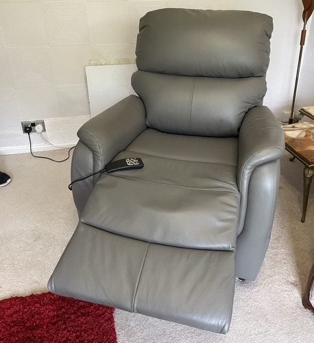 Grey recliner armchair chair - recliner,