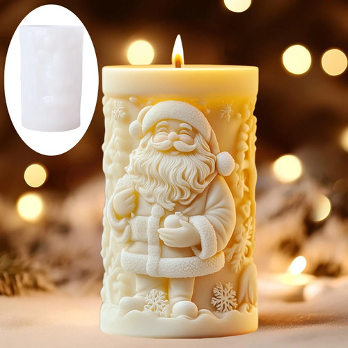 Smiling santa claus giving - smiling,