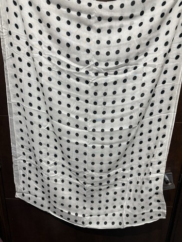 White polka dot - white,