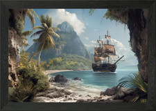 Pirate ship in Caribbean