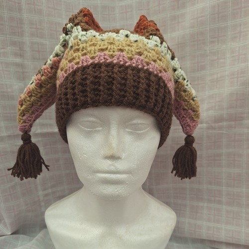 Hand crochet jester hat - hat, with