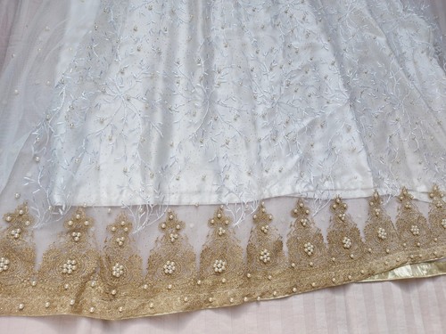 Net dress fancy pearls work - dress,
