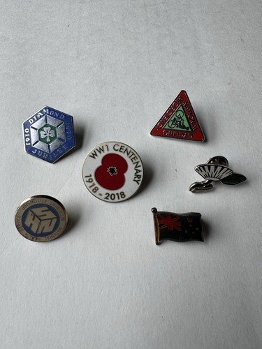 Vintage enamel pin badges - vintage,