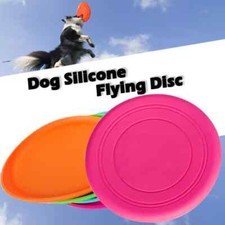 Dog Training Soft thin Frisbee Throwing,Flying Disc Fetch Silicone Teeth Fun Toy
