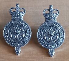 Vintage pair of Police Silver Lancashire Constabulary Collar Badges