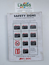 BOC Safety Sign Pack - Gas Bottles - 5399 - New & Unused