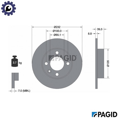 Brake disc 50263nc for - 50263nc, vw