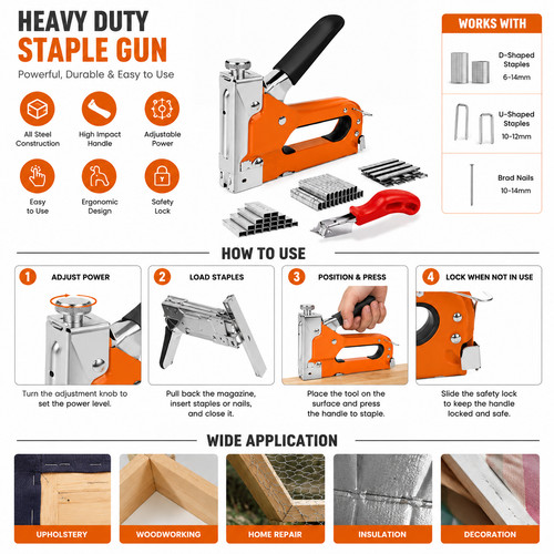 Heavy duty staple gun - gun, 1