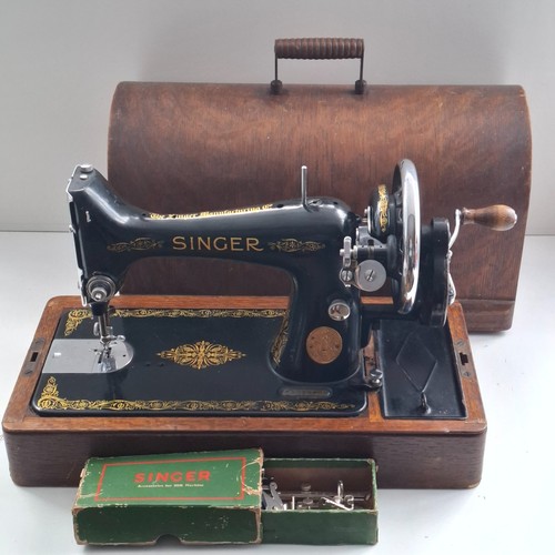Singer hand crank sewing - singer,