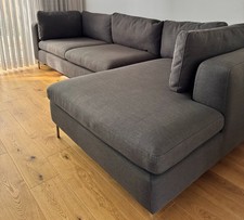 Large L-Shape Corner Grey Upholstery Sofa – Practically New