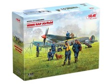 ICM DS4802WWII RAF Airfield Set, Spitfire Mk.IX & Spitfire Mk.VII, RAF Pilots