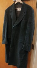 Crombie Scotland - - Men's Vintage  Pure Wool Overcoat Grey 44R"
