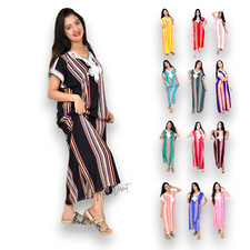 Kaftan Dress Moroccan Maxi Dress Cotton White Embroidery Womens Casual Eid Gift