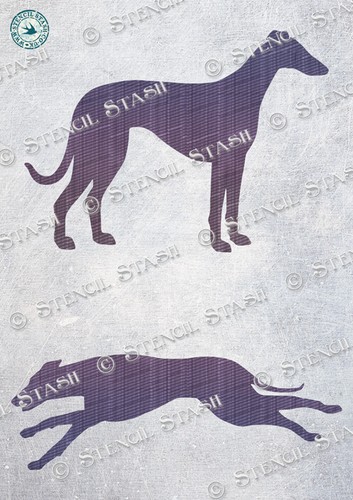 Greyhound lurcher stencil - lurcher, 2