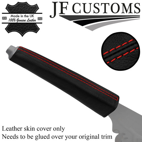 Red stitch leather handbrake - red,