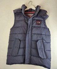 Mens Superdry Rescue Navy Puffer Gilet Bodywarmer Jacket Size Small Outdoor 1004