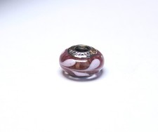 Genuine Pandora Sterling Silver Auburn Swirl Murano Glass Charm - 790669