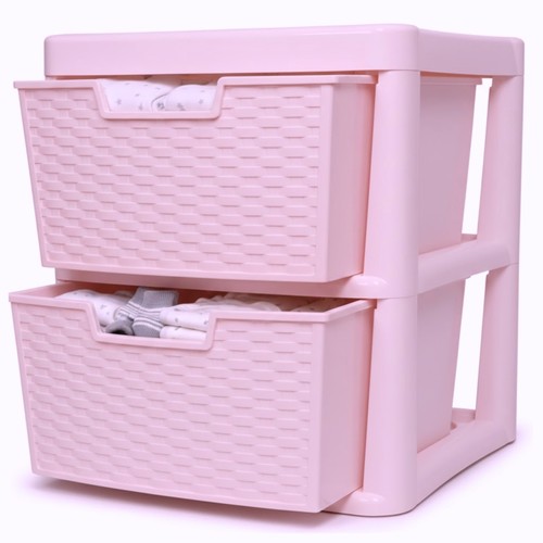 Large pink rattan effect - large,
