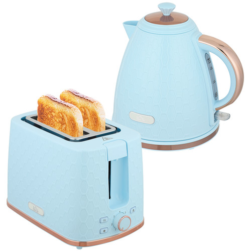 Blue kettle toaster set 2 - toaster,