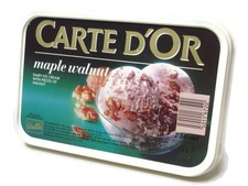 Vintage Carte D'or Maple Walnut Dairy Ice Cream Tub EMPTY Plastic Container 1989