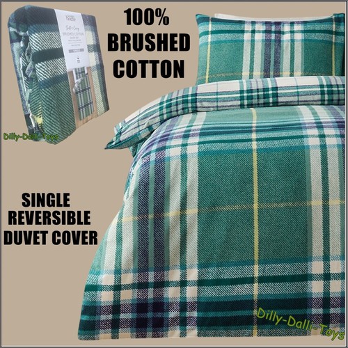 Tartan checked single duvet - single,