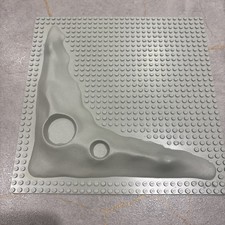 Lego Moon Base Plates 32 x 32 Space Board 3D Crater Grey Vintage - Used - GC