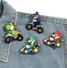 4pcs Cute Cartoon Mario Enamel