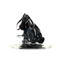 Eeyore in black colour glass figurine on mirror, by Arribas Disneyland Paris