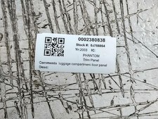 2003 ROLLS-ROYCE PHANTOM  V12 LUGGAGE COMPARTMENT FLOOR PANEL 222