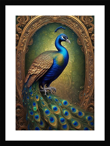 Exquisite peacock framed wall - exquisite,