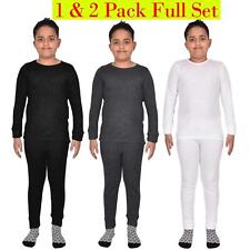 Kids Thermal Long Johns Set Boys Girl Top Bottom Underwear Baselayer Long Sleeve