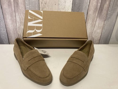 Women beige suede zara - suede,
