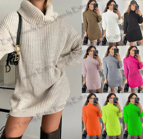 Women chunky knitted high polo - chunky,