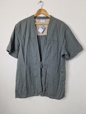 Akashi Kama Haori Jacket Unisex Size XXL Grey Open Front Tie Short Sleeve Cotton