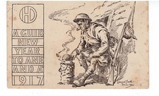 WW1 1917 Highland 51st  Division  New Year card from France