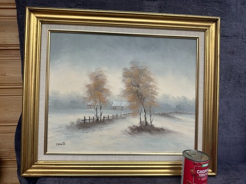 Large vintage landscape - landscape, framed
